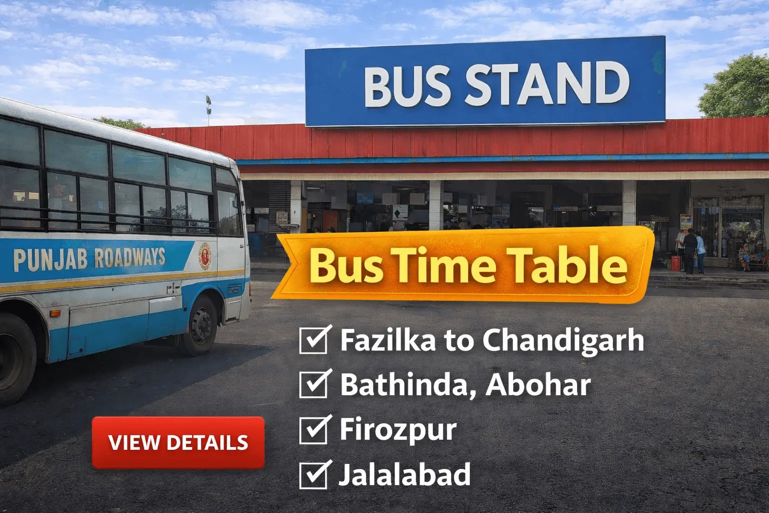 Fazilka Bus Stand Time Table 2026 | Punjab Roadways & PRTC Bus Timing 1 Fazilka Bus Stand Time Table 2026 | Punjab Roadways & PRTC Bus Timing